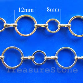 Chain, brass,14K gold-finished, 8/12mm. Sold per pkg of 1 meter. - Click Image to Close