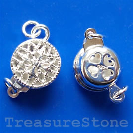 Clasp, tab, sterling silver, 9mm filigree. Sold individually.