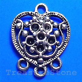 Connector, antiqued silver-finished, 23mm. Pkg of 6. - Click Image to Close