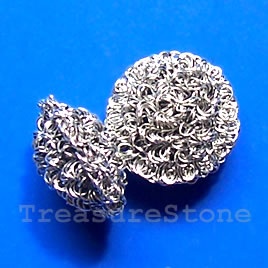 Bead, antiqued silver-finished, 18x11mm. Pkg of 6.