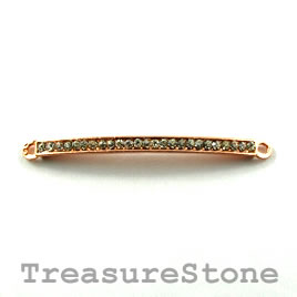 Link/connector, gold+crystal, 2x37mm. Sold individually. - Click Image to Close