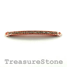 Link/connector, rose gold+crystal, 2x37mm. Sold individually.