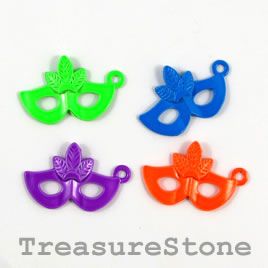 Pendant/charm, mixed color, 17x20mm mask. Pkg of 5.