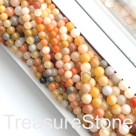 Bead, Gold Lace Jade, 8mm round, 15inch, 46pcs