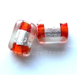 Bead, lampworked glass, 6x9x12 mm rectangle. Pkg of 6. - Click Image to Close