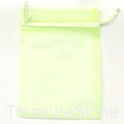 Bag, organza, 3.5x4 inch spring green. Pkg of 5pcs.