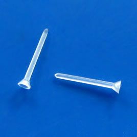 Ear stud, PVC plastic, 12mm post with 2mm cup, Pkg of 50 pairs.