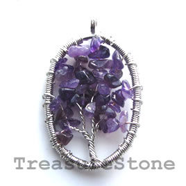 Pendant, amethyst, 24x45mm. Sold individually. - Click Image to Close