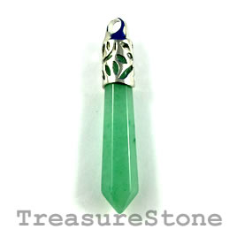 Pendant, Green Aventurine, 12x55mm. Sold individually. - Click Image to Close