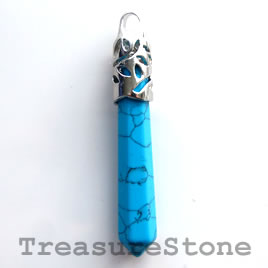 Pendant, dyed howlite. 11x57mm. Sold individually.