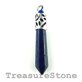 Pendant, Lapis, dyed, 11x55mm. Sold individually.