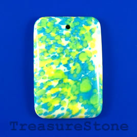 Pendant, painted stone, 31x46mm. Sold individually.