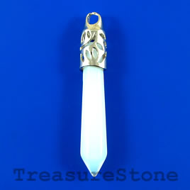 Pendant, opalite glass, 10x55mm. Sold individually.