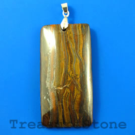Pendant, Tiger Iron, 30x60mm. Sold individually.