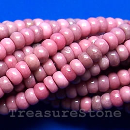 Bead, rhodonite, rondelle, 4x6mm, 16-inch strand - Click Image to Close