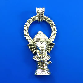 Pendant, silver-finished, 50mm elephant. Each.