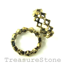 Link, brass-plated, 5mm wide. size 6.5. Each.