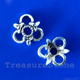 Bead cap, antiqued silver-finished, 15x5mm. Pkg of 8.