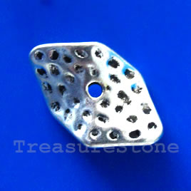 Bead, antiqued silver-finished, 7x30x8mm. Pkg of 2.