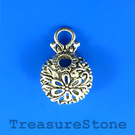 Charm/Pendant, 17mm filigree. Each. - Click Image to Close