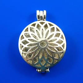 Floating Locket Pendant, pewter, silver, 33mm. Sold individually