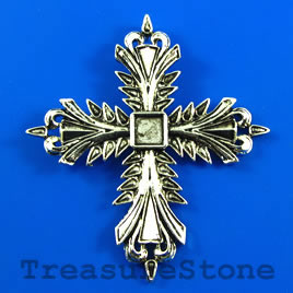 Pendant/connector, 52x58mm cross. Sold individually. - Click Image to Close