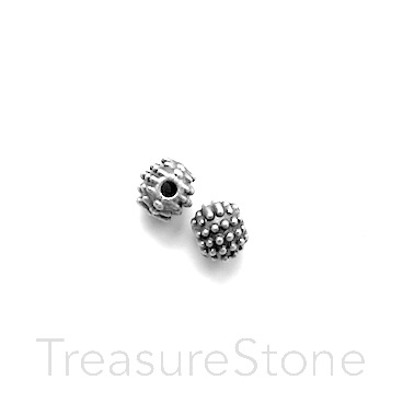 Bead, antiqued silver finished, 6x7mm round spacer. Pkg of 12 - Click Image to Close