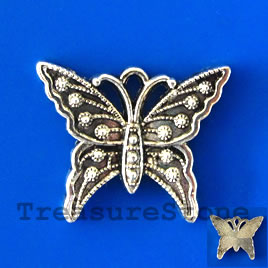 Pendant/charm, 20x24mm butterfly. Pkg of 6. - Click Image to Close