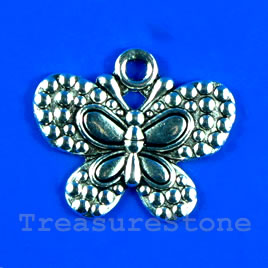 Pendant/charm, 18x25mm butterfly. Pkg of 5. - Click Image to Close