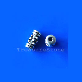 Bead, antiqued-silver Finished, 3x7mm tube. Pkg of 25.