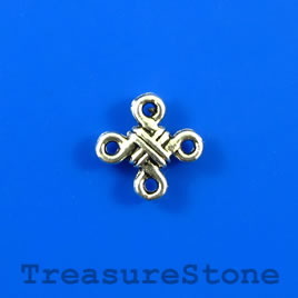 Charm/link, silver-colored, 12mm knot. Pkg of 15.