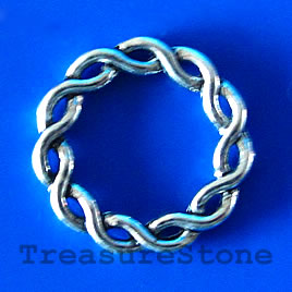 Bead, antiqued silver-finished, 21mm. Pkg of 10.