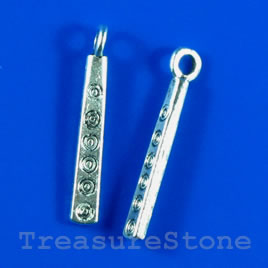 Pendant/charm, silver-finished, 24mm. Pkg of 9.