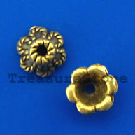Bead cap, antiqued brass finished, 6x3mm. Pkg of 20.