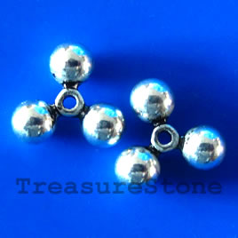Bead, antiqued silver-finished, 16x6mm. Pkg of 6.