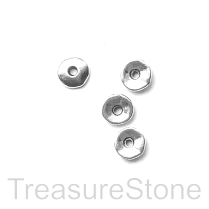 Bead cap, antiqued Silver Finished, 7mm. pkg of 20