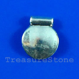 Pendant/charm, silver-finished, 12mm. Pkg of 12.