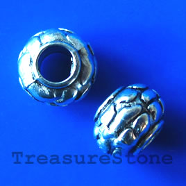 Bead, antiqued Silver Finished,7x10mm spacer, large hole,4mm.9