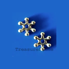 Bead, antiqued, silver-finished, 12mm daisy spacer. 10