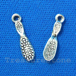Pendant/charm, silver-finished, 5x17mm Comb. Pkg of 12