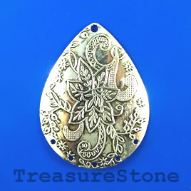 Pendant/connector, silver-finished, 47x60mm. Sold individually. - Click Image to Close