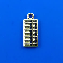 Charm, silver-finished, 9x15mm calculus. Pkg of 8.