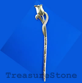 Hair stick, silver colored, 160mm. Sold individually.