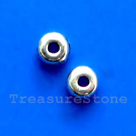 Bead, antiqued silver-finished, 2x4mm rondelle spacer. 25pcs.