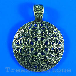 Pendant/charm, brass-finished, 46mm. Sold individually.