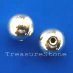Bead, silver-finished, 8mm round spacer. Pkg of 10.