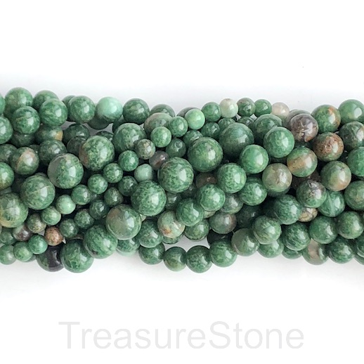 Bead, African Jade 2, 10mm round. 15-inch strand, 37pcs