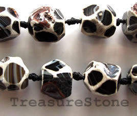 Bead, agate, faceted round, 27mm. 13pcs