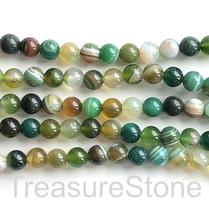 Bead, agate (dyed), green yellow, 8mm round. 15", 47pcs