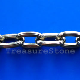 Chain, aluminum, gunmetal,10x15mm oval - By meter
